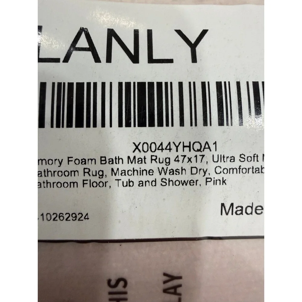 Memory Foam Bath Mat Rug 47x17 Pink.